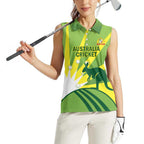 Custom Australia Cricket Women Sleeveless Polo Shirt Go Champions Aussies