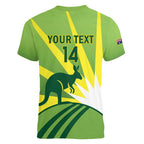 Custom Australia Cricket Women V-Neck T-Shirt Go Champions Aussies