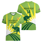 Custom Australia Cricket Women V-Neck T-Shirt Go Champions Aussies