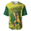 Custom Australia Cricket Baseball Jersey Aussie Baggy Greens - Kangaroo Mascot Style