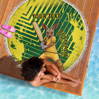 Custom Australia Cricket Beach Blanket Aussie Baggy Greens - Kangaroo Mascot Style