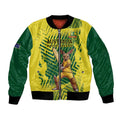 Custom Australia Cricket Bomber Jacket Aussie Baggy Greens - Kangaroo Mascot Style