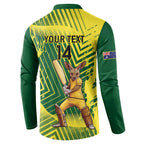 Custom Australia Cricket Button Sweatshirt Aussie Baggy Greens - Kangaroo Mascot Style