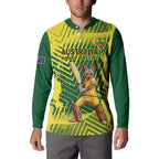 Custom Australia Cricket Button Sweatshirt Aussie Baggy Greens - Kangaroo Mascot Style
