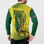 Custom Australia Cricket Button Sweatshirt Aussie Baggy Greens - Kangaroo Mascot Style