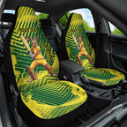 Custom Australia Cricket Car Seat Cover Aussie Baggy Greens - Kangaroo Mascot Style