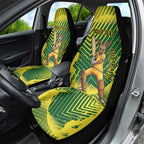 Custom Australia Cricket Car Seat Cover Aussie Baggy Greens - Kangaroo Mascot Style