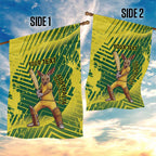 Custom Australia Cricket Garden Flag Aussie Baggy Greens - Kangaroo Mascot Style