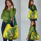 Custom Australia Cricket Grocery Bag Aussie Baggy Greens - Kangaroo Mascot Style