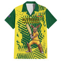 Custom Australia Cricket Hawaiian Shirt Aussie Baggy Greens - Kangaroo Mascot Style