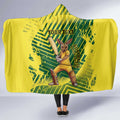 Custom Australia Cricket Hooded Blanket Aussie Baggy Greens - Kangaroo Mascot Style