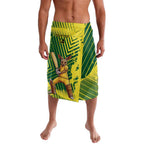 Custom Australia Cricket Lavalava Aussie Baggy Greens - Kangaroo Mascot Style