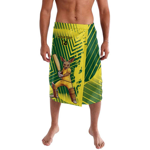 Custom Australia Cricket Lavalava Aussie Baggy Greens - Kangaroo Mascot Style