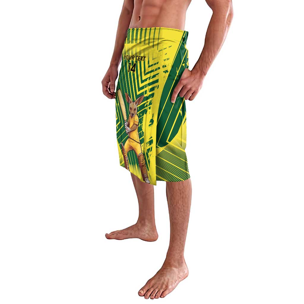 Custom Australia Cricket Lavalava Aussie Baggy Greens - Kangaroo Mascot Style