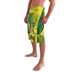 Custom Australia Cricket Lavalava Aussie Baggy Greens - Kangaroo Mascot Style