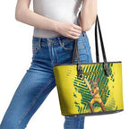 Custom Australia Cricket Leather Tote Bag Aussie Baggy Greens - Kangaroo Mascot Style