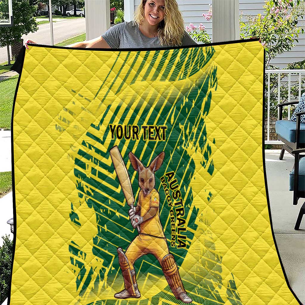 Custom Australia Cricket Quilt Aussie Baggy Greens - Kangaroo Mascot Style