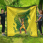Custom Australia Cricket Quilt Aussie Baggy Greens - Kangaroo Mascot Style