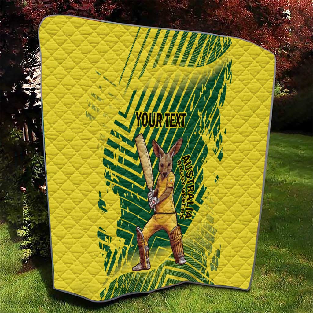 Custom Australia Cricket Quilt Aussie Baggy Greens - Kangaroo Mascot Style