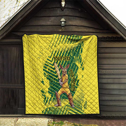 Custom Australia Cricket Quilt Aussie Baggy Greens - Kangaroo Mascot Style
