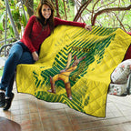 Custom Australia Cricket Quilt Aussie Baggy Greens - Kangaroo Mascot Style