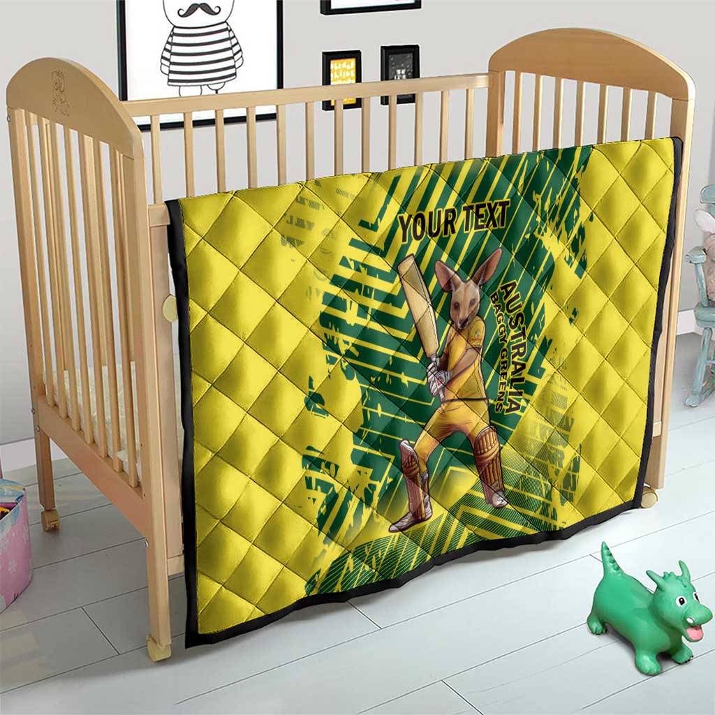 Custom Australia Cricket Quilt Aussie Baggy Greens - Kangaroo Mascot Style