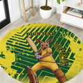Custom Australia Cricket Round Carpet Aussie Baggy Greens - Kangaroo Mascot Style
