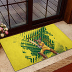 Custom Australia Cricket Rubber Doormat Aussie Baggy Greens - Kangaroo Mascot Style