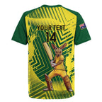 Custom Australia Cricket Rugby Jersey Aussie Baggy Greens - Kangaroo Mascot Style