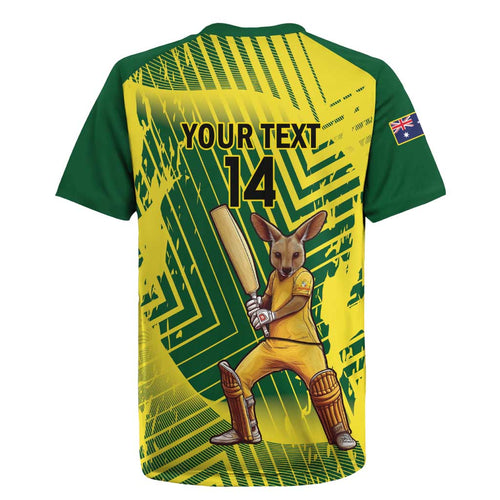 Custom Australia Cricket Rugby Jersey Aussie Baggy Greens - Kangaroo Mascot Style