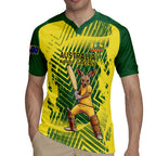 Custom Australia Cricket Rugby Jersey Aussie Baggy Greens - Kangaroo Mascot Style