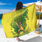 Custom Australia Cricket Sarong Aussie Baggy Greens - Kangaroo Mascot Style