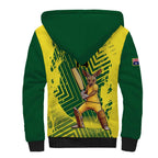 Custom Australia Cricket Sherpa Hoodie Aussie Baggy Greens - Kangaroo Mascot Style