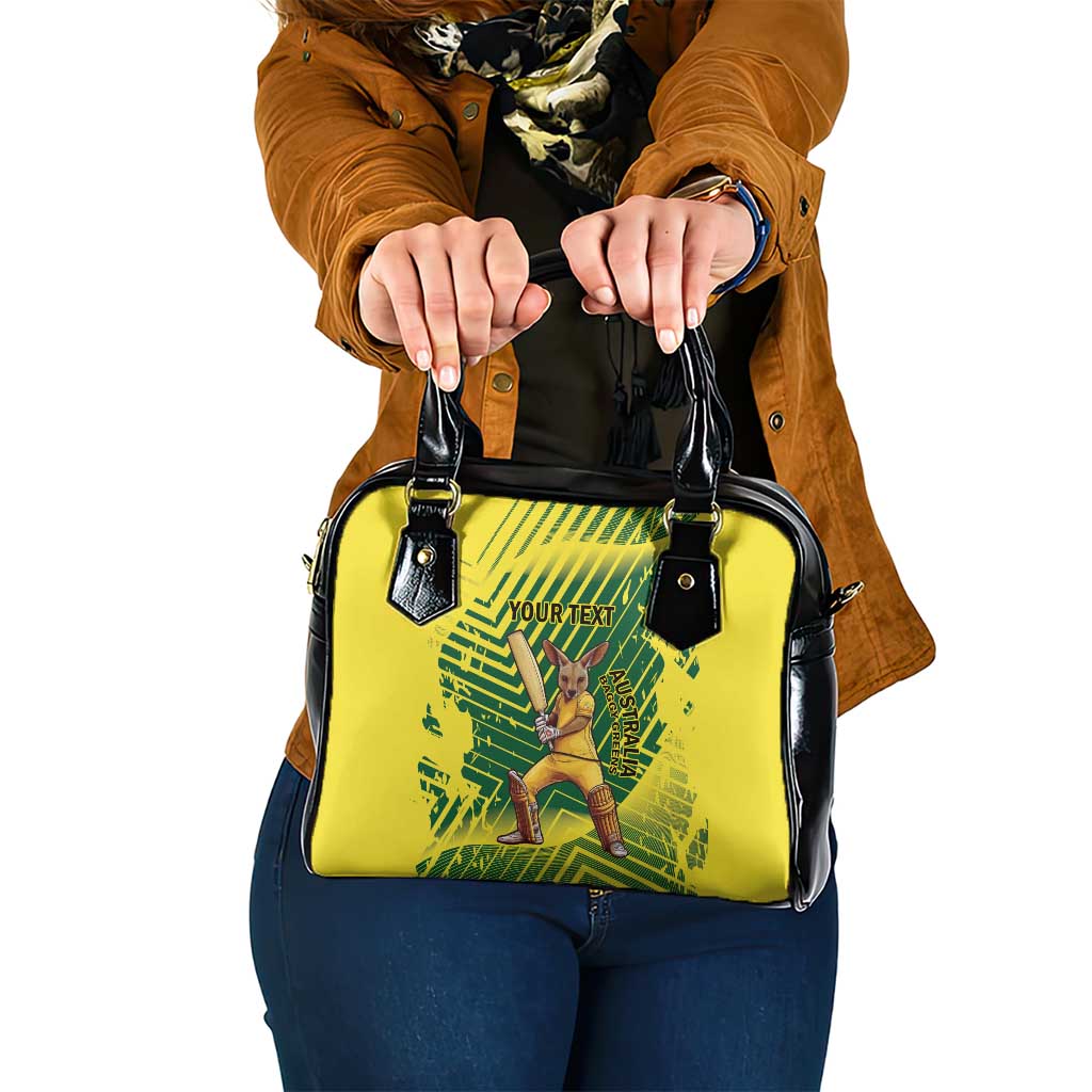 Custom Australia Cricket Shoulder Handbag Aussie Baggy Greens - Kangaroo Mascot Style