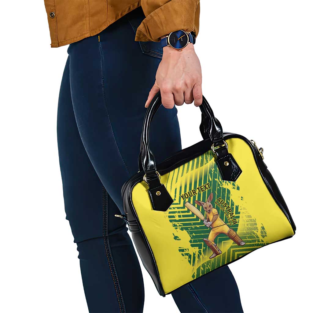 Custom Australia Cricket Shoulder Handbag Aussie Baggy Greens - Kangaroo Mascot Style