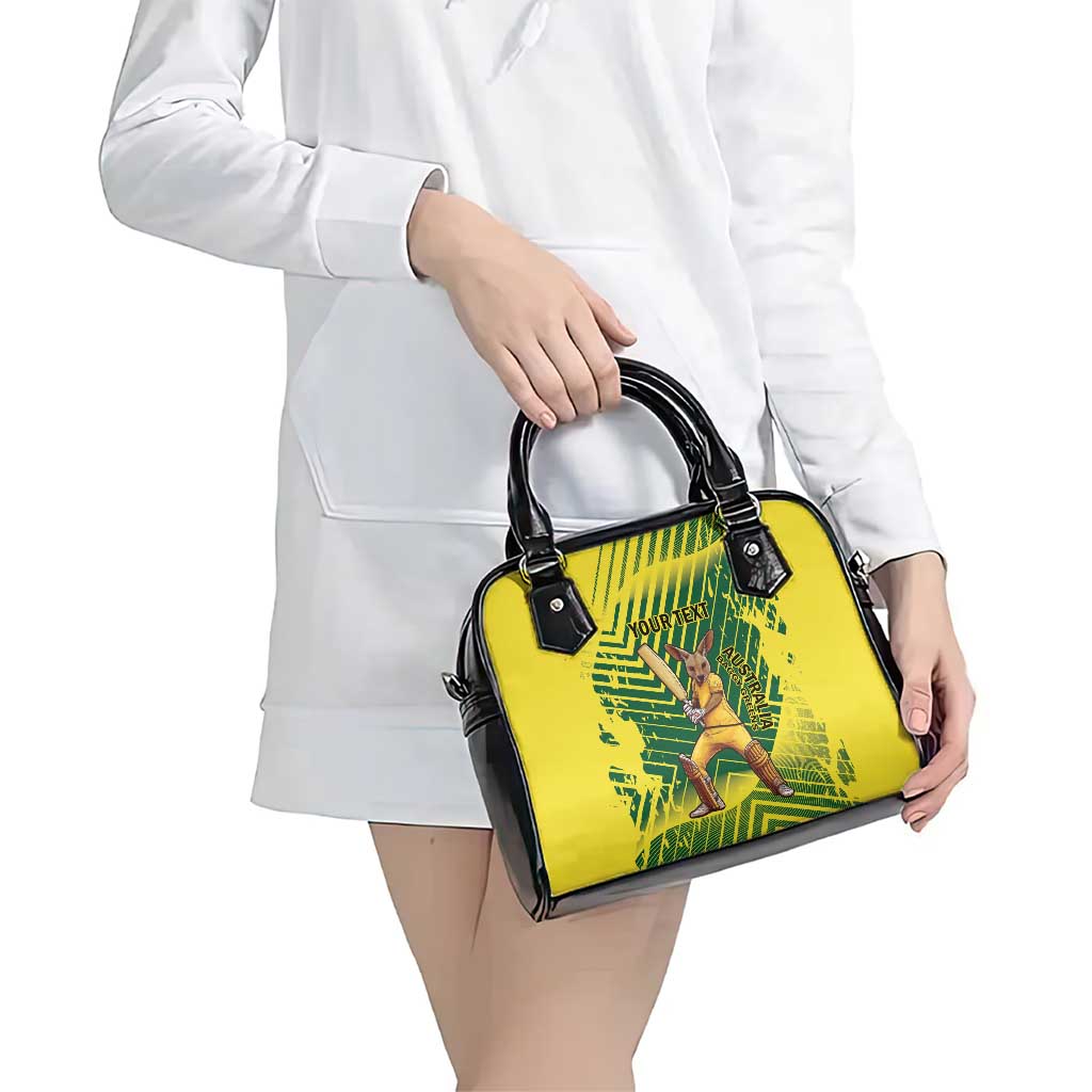Custom Australia Cricket Shoulder Handbag Aussie Baggy Greens - Kangaroo Mascot Style