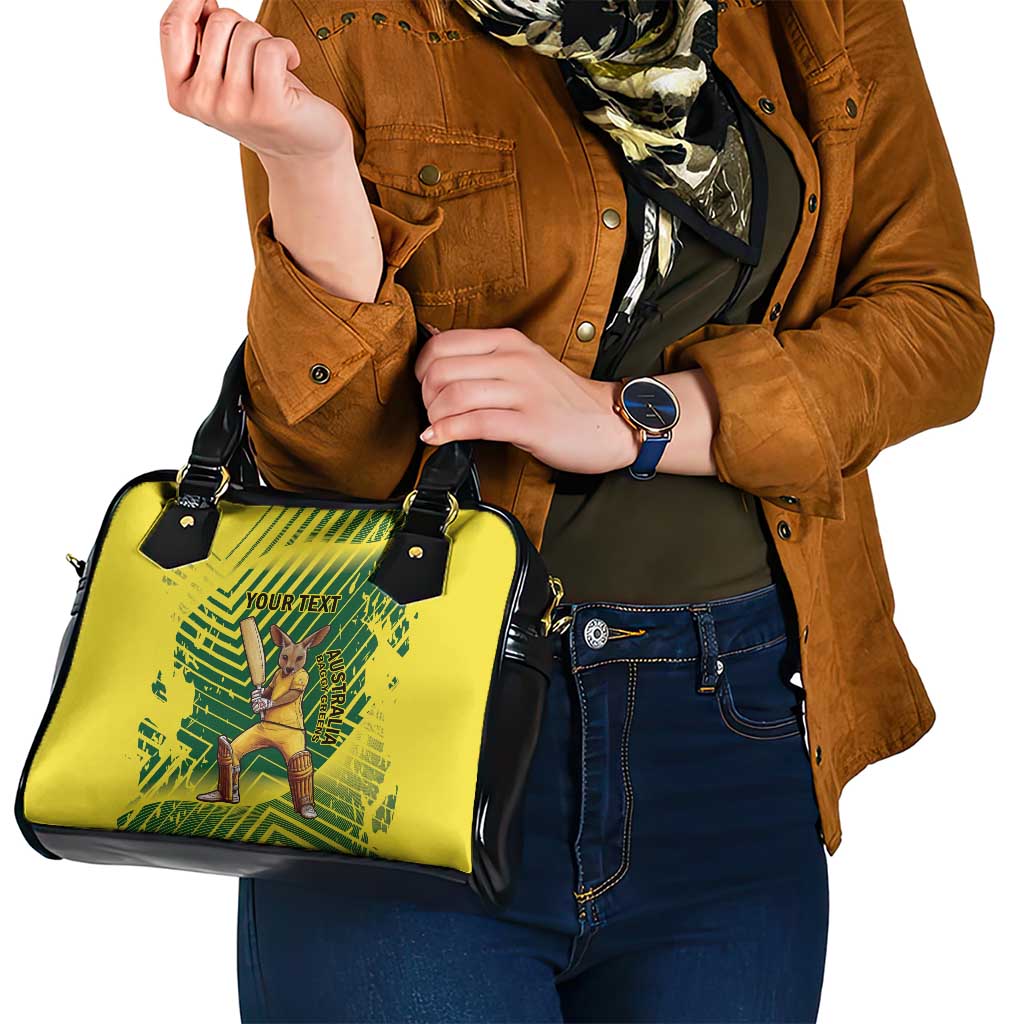 Custom Australia Cricket Shoulder Handbag Aussie Baggy Greens - Kangaroo Mascot Style