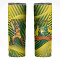 Custom Australia Cricket Skinny Tumbler Aussie Baggy Greens - Kangaroo Mascot Style