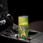 Custom Australia Cricket Skinny Tumbler Aussie Baggy Greens - Kangaroo Mascot Style