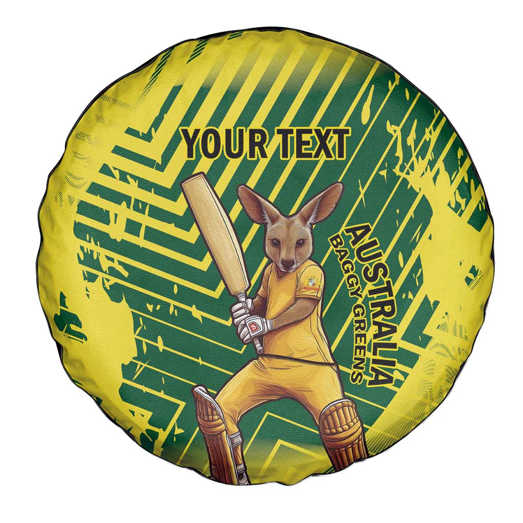 Custom Australia Cricket Spare Tire Cover Aussie Baggy Greens - Kangaroo Mascot Style