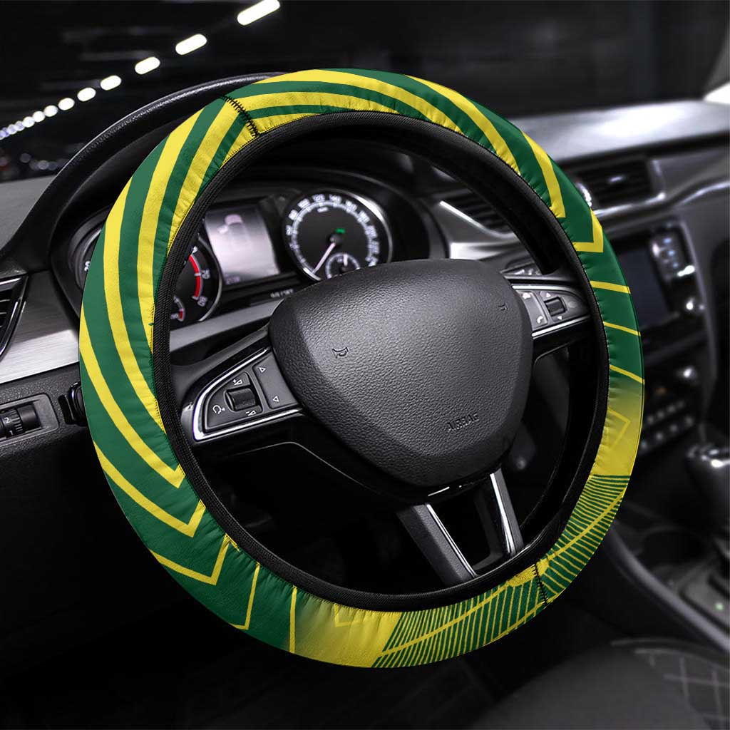 Australia Cricket Steering Wheel Cover Aussie Baggy Greens - Kangaroo Mascot Style
