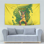 Custom Australia Cricket Tapestry Aussie Baggy Greens - Kangaroo Mascot Style