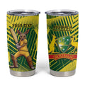 Custom Australia Cricket Tumbler Cup Aussie Baggy Greens - Kangaroo Mascot Style
