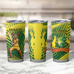 Custom Australia Cricket Tumbler Cup Aussie Baggy Greens - Kangaroo Mascot Style