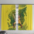 Custom Australia Cricket Window Curtain Aussie Baggy Greens - Kangaroo Mascot Style