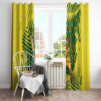 Custom Australia Cricket Window Curtain Aussie Baggy Greens - Kangaroo Mascot Style