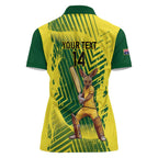 Custom Australia Cricket Women Polo Shirt Aussie Baggy Greens - Kangaroo Mascot Style