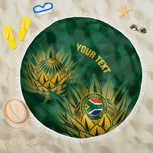 Custom South Africa Cricket Beach Blanket Go Champions Proteas