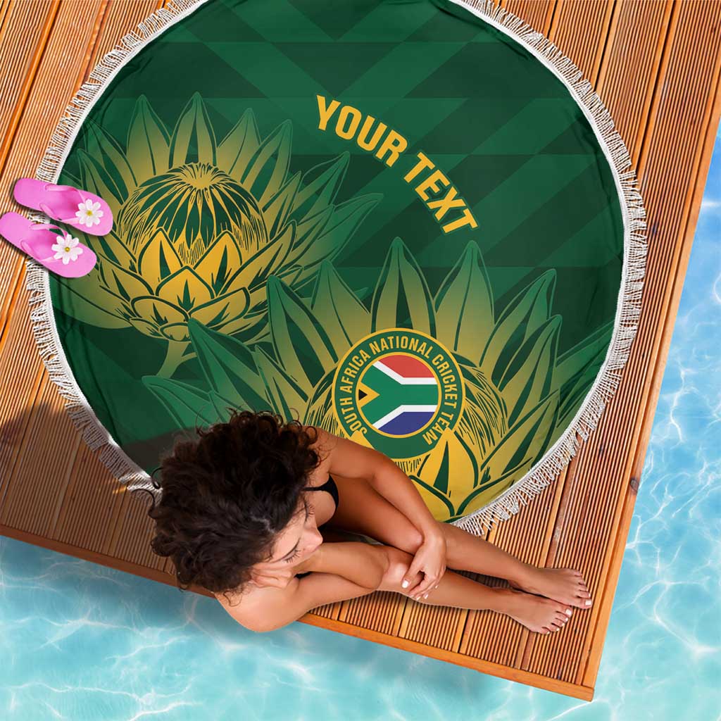 Custom South Africa Cricket Beach Blanket Go Champions Proteas