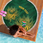 Custom South Africa Cricket Beach Blanket Go Champions Proteas